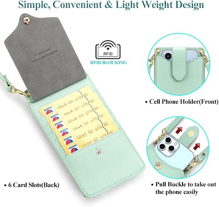 Peacocktion Small Crossbody Cell Phone Purse for Women, Lightweight Mini Small Crossbody Bags for Women with Card Slots