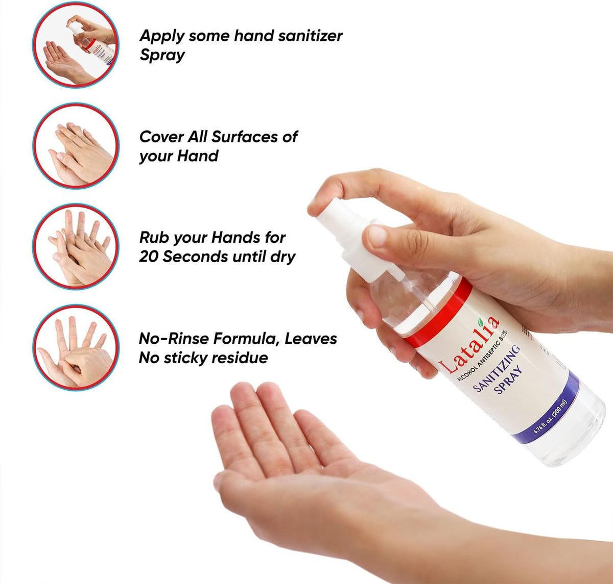 Hand Sanitizer Spray - Pack of 24 Unscented Spray Hand Sanitizer for Hands (6.67 Fl oz)