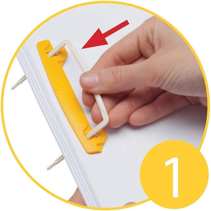 Jalema File Folder Clip Fasteners, Self-Adhesive, 2-Inch Capacity, 50 Pack | Self-adhesive plastic fasteners for file folders, 2-inch capacity, helps organize and secure documents, yellow, pack of 50