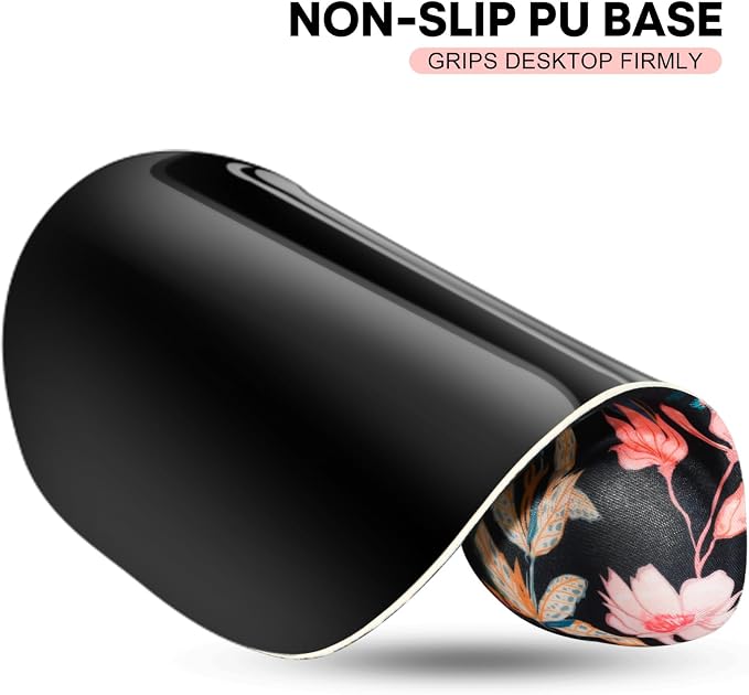 JIKIOU Ergonomic Mouse Pad with Gel Wrist Rest 2Pack, Portable Small Flower | Upgraded-Prevent Gel Leakage, Ergonomic Design for Pain Relief, Cooling Gel filled, Smooth Lycra Surface, Non-Slip PU Base