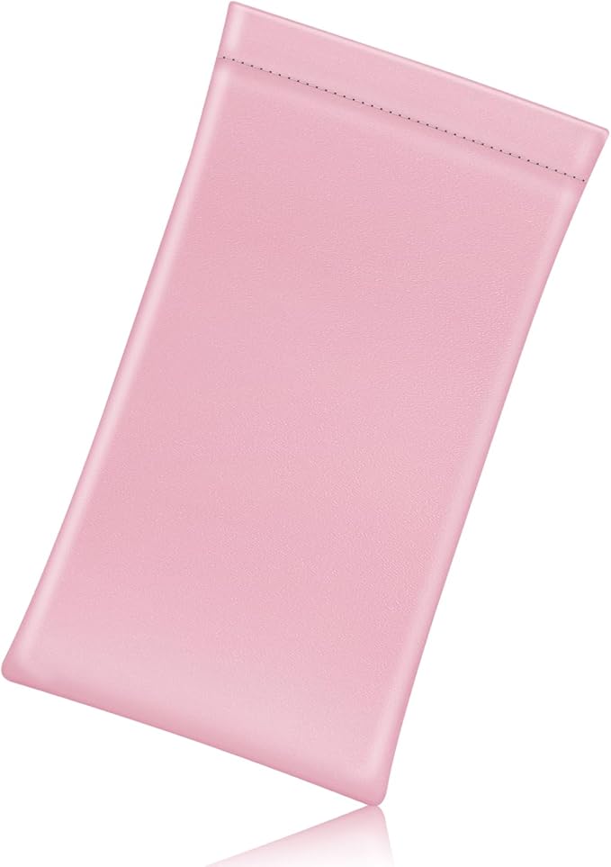 FINTIE Soft Eyeglasses Case with Cleaning Cloth, Portable Squeeze Top Vegan Leather Glasses Pouch, Sunglasses Eyewear Bag