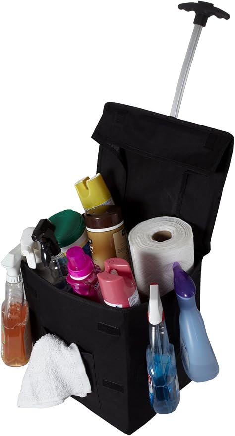 dbest products Smart Cart, BLACK Collapsible Rolling Utility Cart Basket Grocery Shopping Teacher Hobby Craft Art
