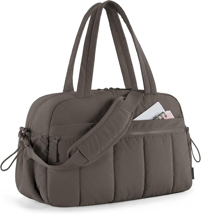 BAGSMART Duffle Bag for Travel, Gym Bag for Women, Weekender Carry on | PVC Wet Pocket, Airline Approved Personal Carry-on Size, Fits Under-seat, One Bag for Gym, Travel, Hospital, Overnight