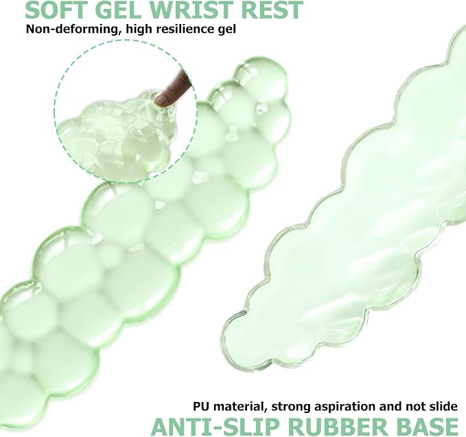 Gel Cloud Wrist Rest Keyboard, Cute Wrist Rest for Computer Keyboard, Green | Ergonomic Keyboard and Mouse Wrist Rest Set, Typing Pain Relief, Cooling Gel, Suitable for Office, Home, Computer, Gaming