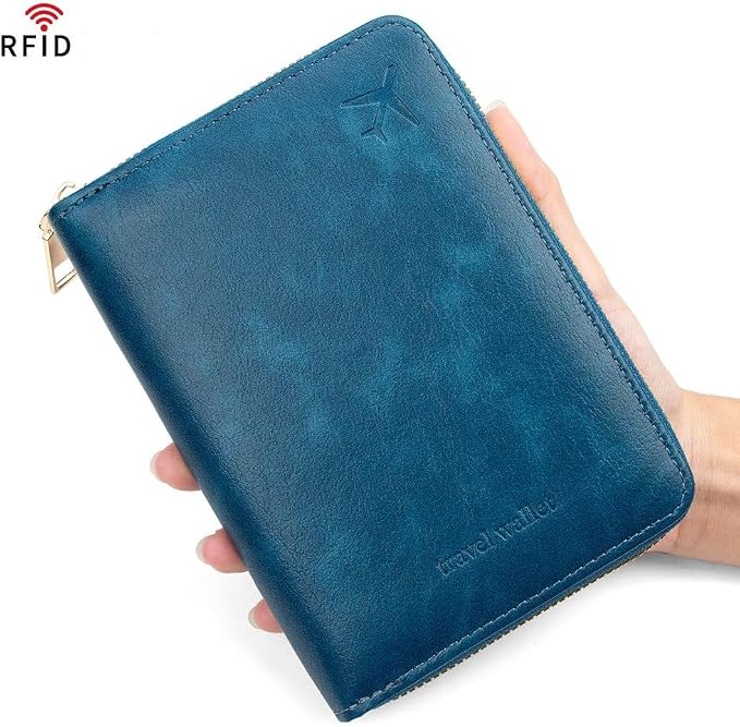 Passport Holder for Travel Women and Men RFID Passport Holder with Zipper Passport Case Passport cover Passport Wallet Travel Essentials and Accessories