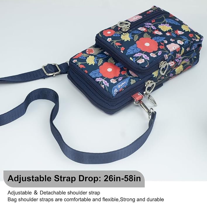 Small Crossbody Bag for Women - Mini Phone Purses with Crossbody Strap and Wallet - Nylon Arm Bag