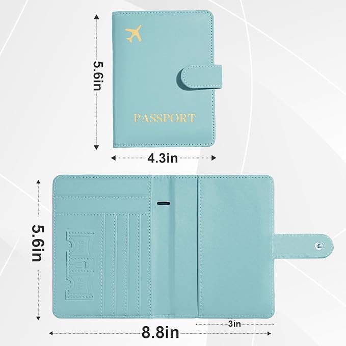 Passport Holder with AirTag Slot, Travel Passport Book Wallet | RFID Blocking, PU Leather, Cards Pocket, Cash Pocket, Passport Case, Women Men Travle Gifts, Travel Essentials