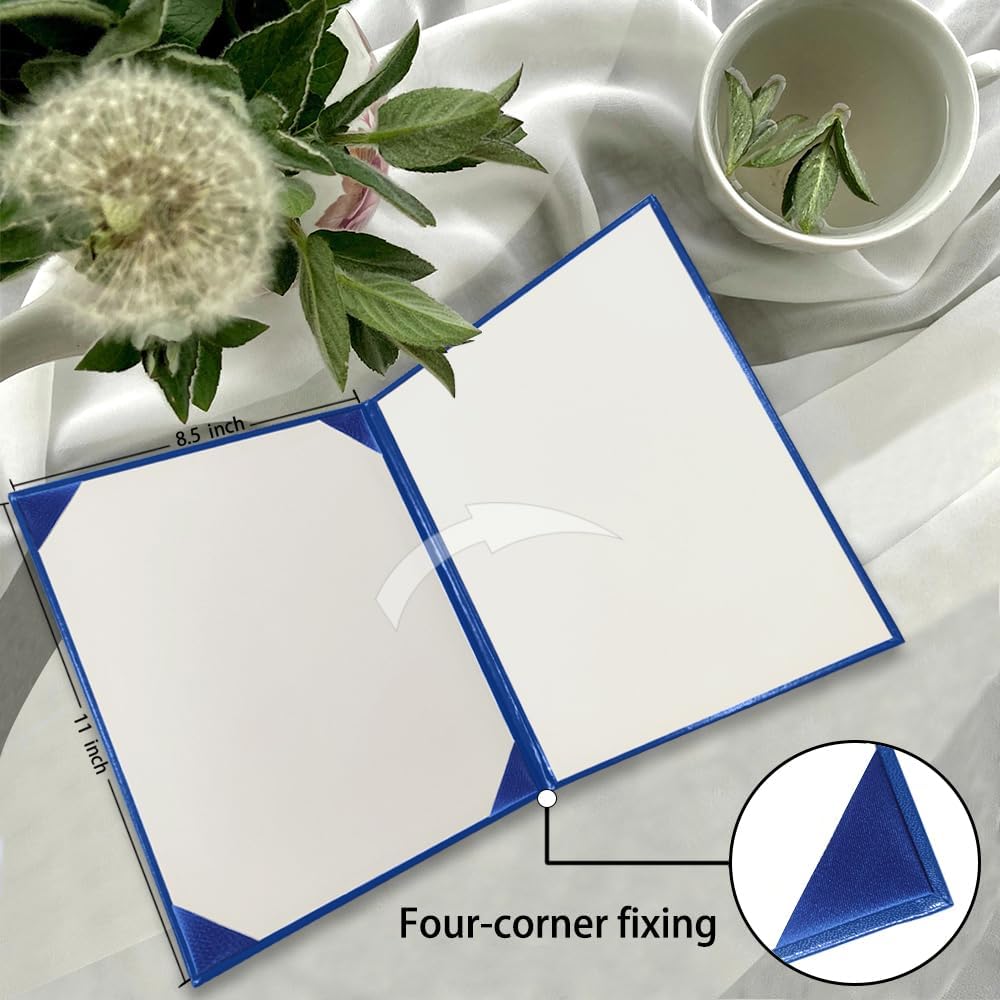 Certificate Holders 8.5"x11" Graduation Diploma Cover Document Leather Folders,Royal Blue-5 Pack