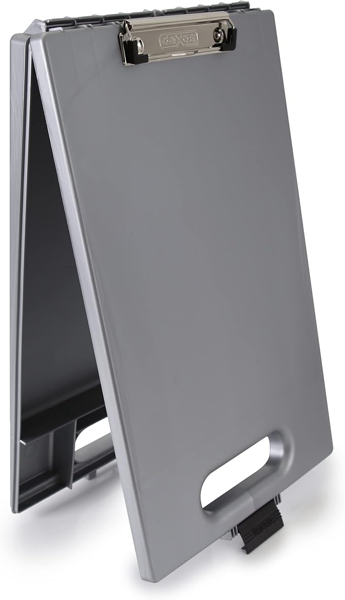 Dexas Clipcase Storage Clipboard with Handle, Pearlized Silver,1717-P06