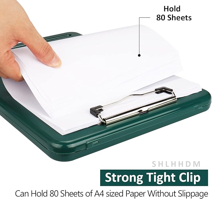 Clipboard with Storage,Storage Clipboard with Clip,Clipboards Foldable for Nurse,for 8.5x11 Paper Clip Boards,A4 Clipboards Case with Smooth Writing for Office Supplies Clip Board Case-Emerald