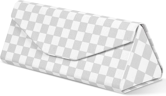 Sunglasses Case, Foldable Glasses Case, Magnetic PU Leather Hard Shell Folding Eyeglass Holder Box, Collapsible Unisex