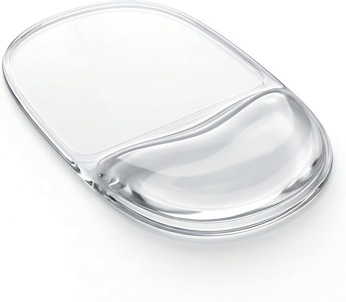 CASUCATTE-Clear Gel Mouse Pad with Wrist Rest - Super Non-Slip, Soft & Comfortable, Washable, Relieve Office or Gaming Wrist Pain