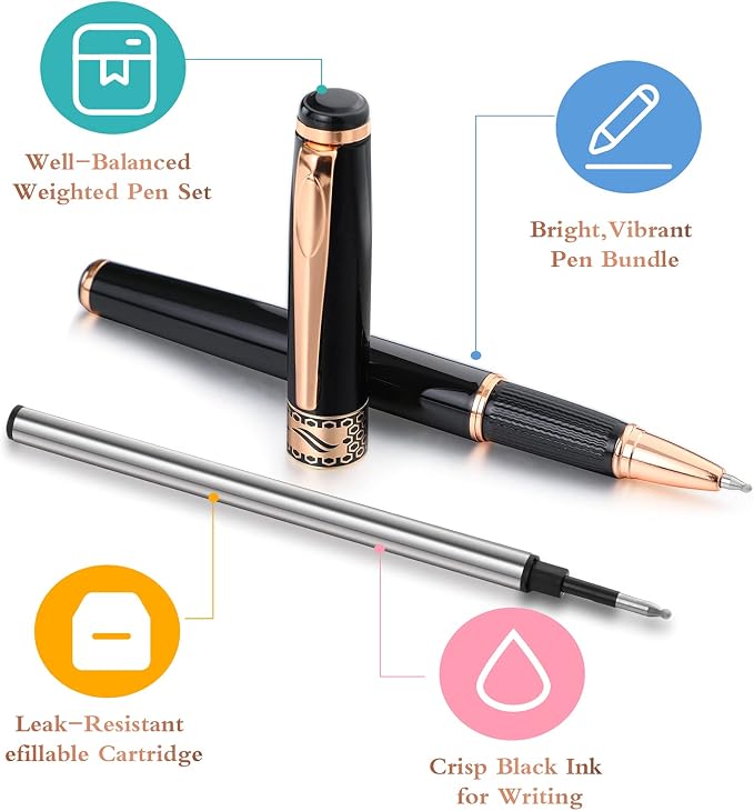 Tenare Weighted Pens for Hand Tremors Black Ink Heavy Pens Weighted Writing Tools for Hand Tremors, Low Dexterity, Weak Grip Strength, Parkinson's Patients, Elderly Adults, 3 Colors(3 Pieces)