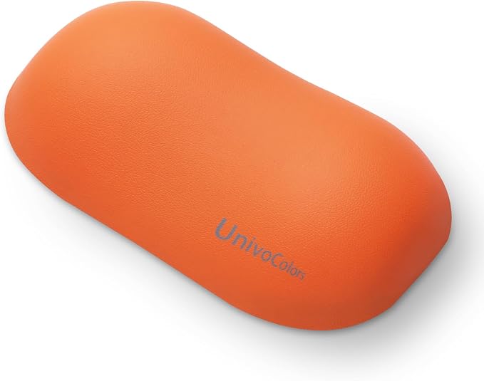 UnivoColors Design-Wave Wrist Rest, Artificial Sheepskin+Memory Foam+Ergonomic+Anti-Slip Gel, Resilience Support during Work and Gaming,Mouse Accessory,Tangerine