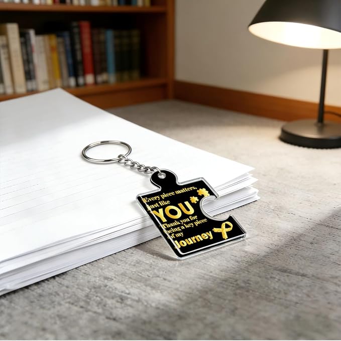 Team Appreciation Gifts Bulk Thank You Keychains for Coworkers | Gift Set for Employee, Staff, Teachers, Teamwork Puzzle Piece Keyring, Acrylic