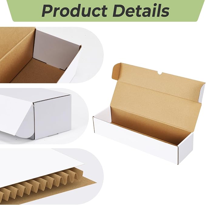 PHAREGE 10 Pack Trading Card Storage Boxes White for 4000 Count 35pt Cards | Baseball Card Storage, Sport Card Shipping, Flat Bottom, Shape Well, Easy Fold, Easy Open, DIY Cardboard, Self-locking