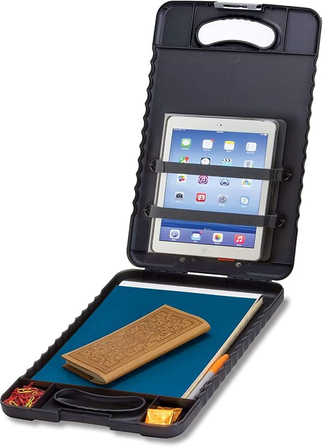 Officemate® OIC Tablet Clipboard Case, 16 1/10" H x 10 1/5" W x 1 3/10" D, Charcoal (Pack of 12)