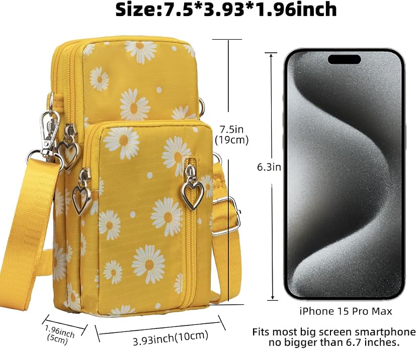 Small Crossbody Bag for Women - Mini Phone Purses with Crossbody Strap and Wallet - Nylon Arm Bag
