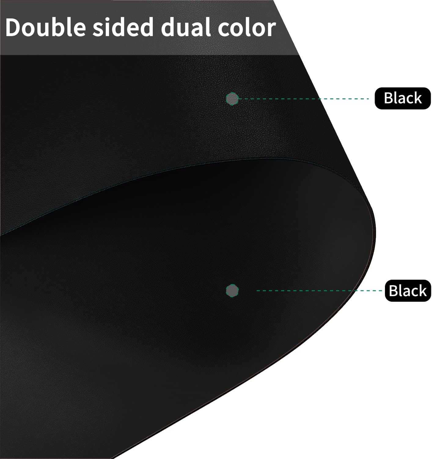 Leather Table Cover,1.8mm Thick,30x60 Inch Desk Cover,Large Desk Mat,Table Protector,Table Cover Protector,Craft Mats to Protect Table(Black+Black,30x60)