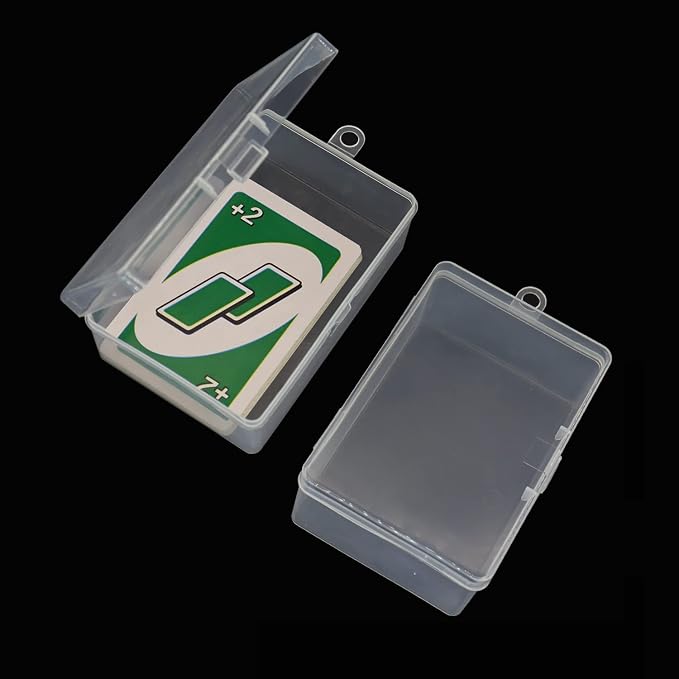 Plastic UNO Card Box Case, High Capacity Playing Card Case Holder Storage Box, Clear Card Deck Case (NO Cards) (Set of 8)