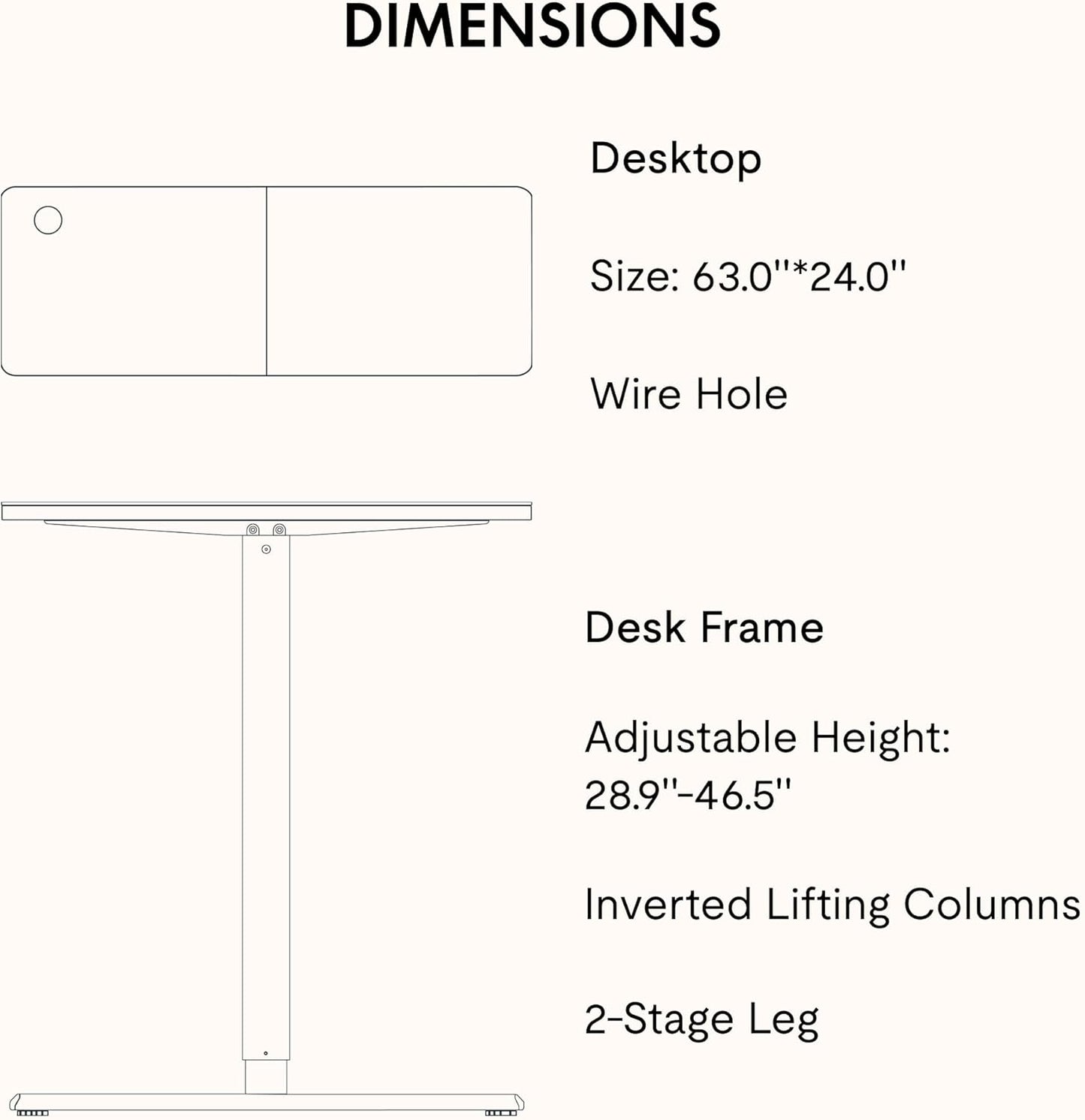 SANODESK Electric Standing Desk 63x24 Inch Height Adjustable Stand Up Desk Home Office Computer Workstation Sit Stand Home Office Desk with Splice Board (White Frame + White Top)