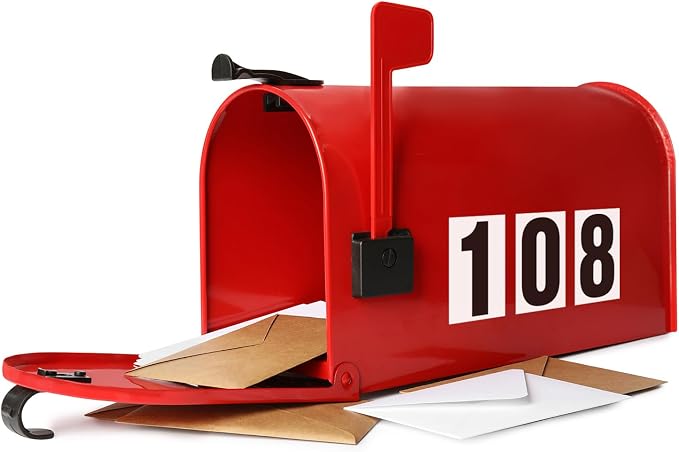 1.5 inch Self Adhesive Numbers for Mailbox, House Numbers, Reflective Mailbox Number, Trash Cans Number, for Outside, 300 PCS (Black/White)