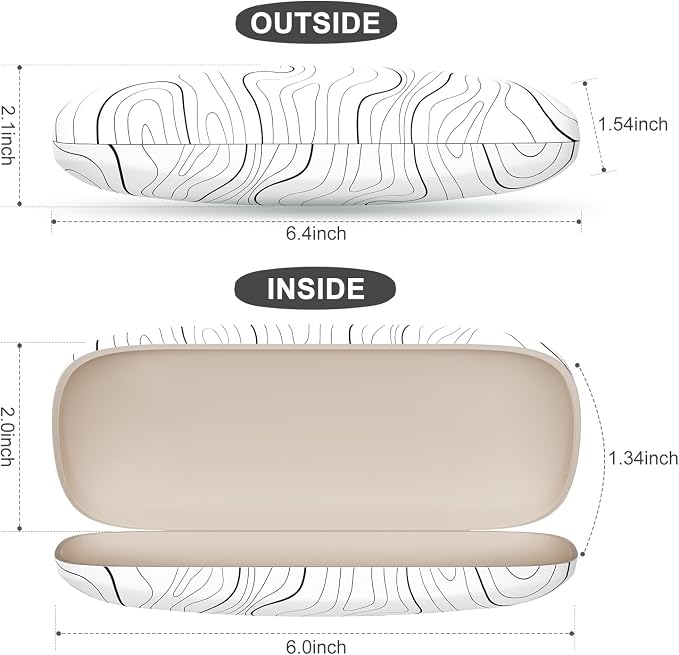 Eyeglasses Case, Portable Hard Shell Protective Case for Glasses, Eyeglass Holder Box for Women with Cleaning Cloth