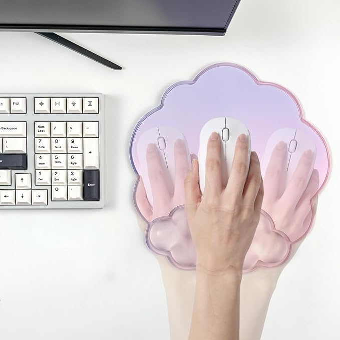 Sumgsn Cloud Keyboard Wrist Rest, Ergonomic Gel Wrist Support Pad for Desk | Soft Gel Heat Dissipating Reduce typing wrist pain Office accessories