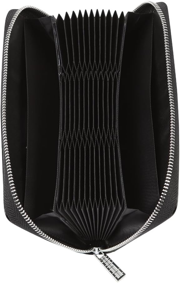 Women 36 Slots RFID Blocking Card Holder Large Long Leather Zipper Organizer Accordion Wallet,Black