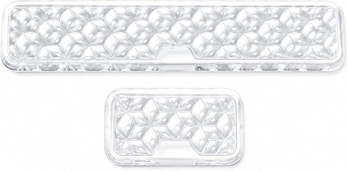 Ergonomic Gel Keyboard Wrist Rest Set, Soft Gel Palm Rest for Keyboard and Mouse, Clear Wrist Support Pad for Typing and Gaming Pain Relief, Non-Slip Base for Computer Laptop (Rectangular)