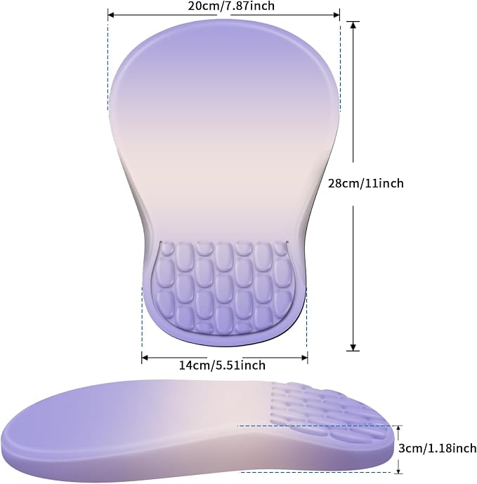 YIWEI Ergonomic Mouse Pad with Wrist Rest for Carpal Tunnel Pain Relief | Memory Foam Wrist Support,Non-Slip Rubber Base, Keyboard Computer Mousepad,Lycra Cloth Surface,Gaming Home Office