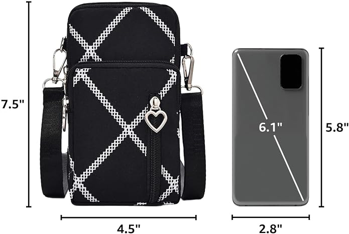 Small Crossbody Bag for Women - Mini Phone Purses with Crossbody Strap and Wallet - Nylon Arm Bag