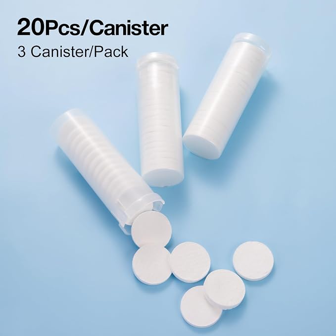 60 Pcs Compressed Towels - Refills for Most Hot Towel Dispenser | Makeup Removal & Warm Compress Towels|100% Rayon/Soft/Biodegradable/Reusable|for Home, Travel, Camping, Hiking Spa, Salon