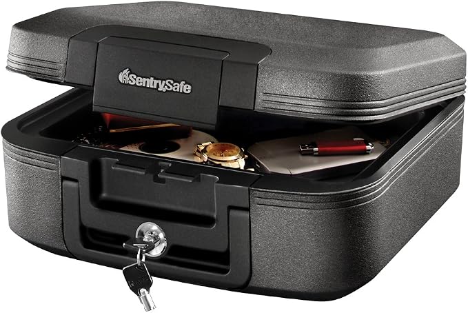 SentrySafe Fireproof and Waterproof Safe Box, 6.6 x 15.4 x 14.3 Inches, CHW20221 with Key Lock, File and Document Safe, 0.65 Cubic Feet