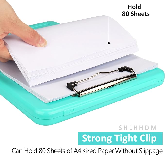 SFLHHDM Clipboard with Storage, Clipboards Foldable for Nurse,for 8.5x11 Paper Clip Boards,A4 Clipboards Case with Smooth Writing for Office Supplies Clip Board Case-Cobalt Teal