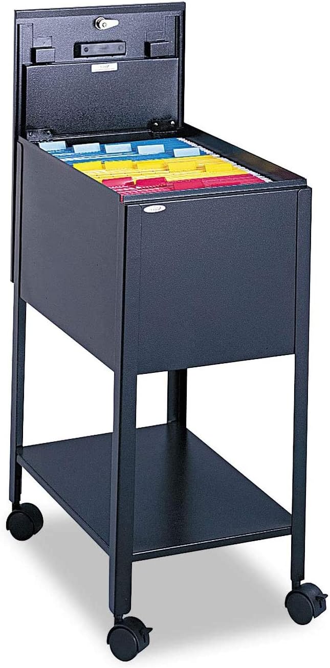 Safco Products 5361BL Standard Mobile Tub File with Lock, Letter Size, Black