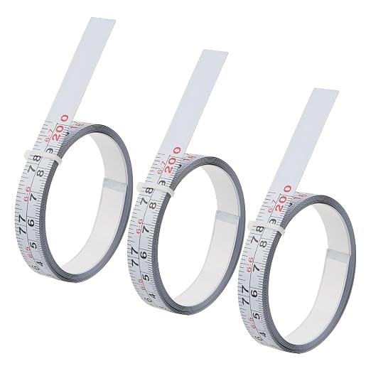 3 Pack Steel Self Adhesive Measuring Tape, Strong Adhesive, Cut to Length, High Visibility White Scale for Workbench, Sewing Machine and Drafting Table(2m)