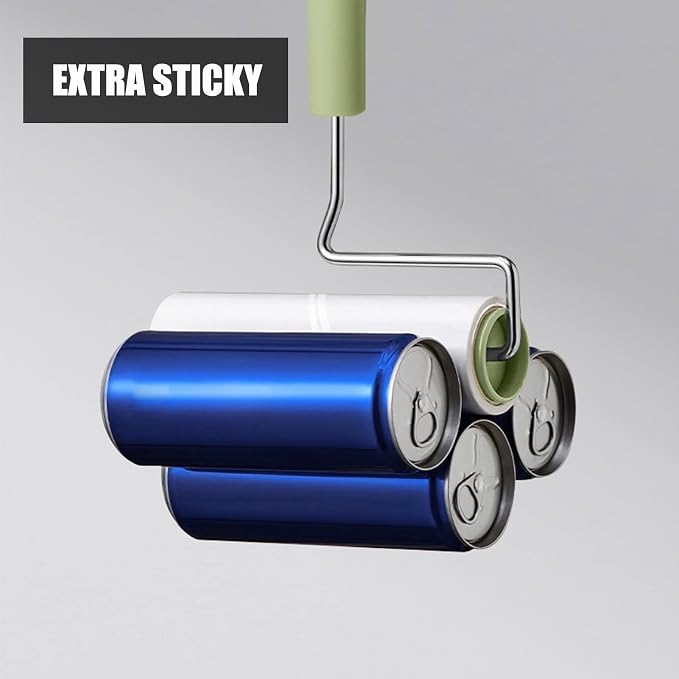 Extra Sticky Large Surface Lint Roller, 6.3''Wide Roller for Pet Hair | Long Handle Lint Remover for Couch, Furniture, Clothes, Dog & Cat Hair Remover (4 Refills / 360 Sheets)