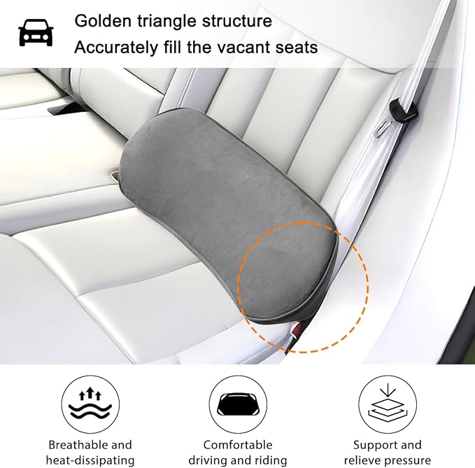 Zpana Car Lumbar Support Pillow, Memory Foam Back Cushion, Dark Gray | Memory Foam Lumbar Support Pillow, Lower Back Pain Relief & Sciatica, Comfortable Driver Seat Pad, Universal Seat Cushion