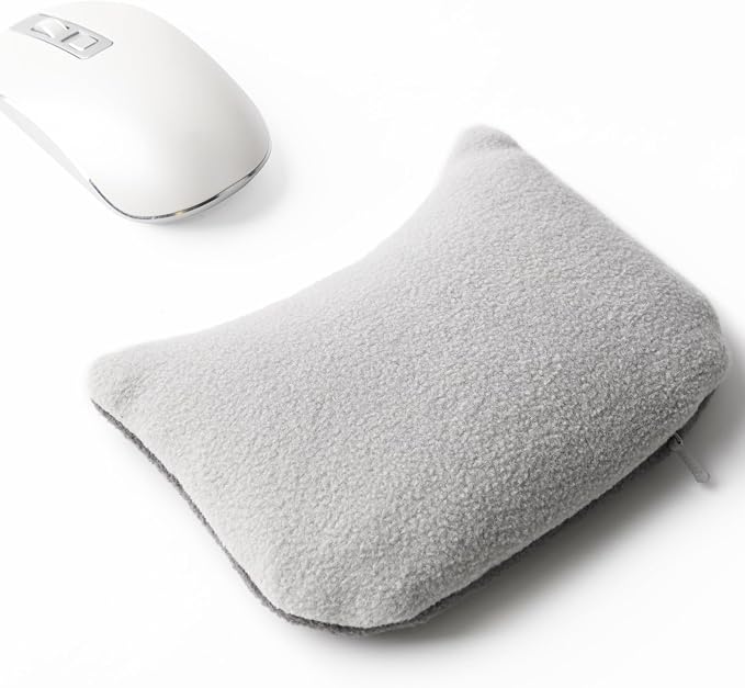 Large Mouse Wrist Rest Bean Bag, Ergonomic Mouse Support Pad Filled Ergo Beads for Computer, Laptop, PC Gaming (Gray)