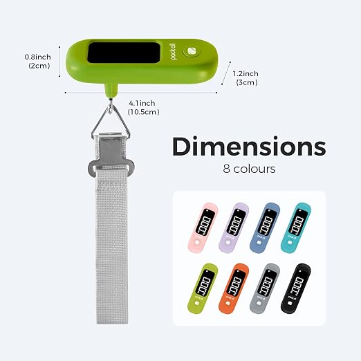 pack all Digital Luggage Scale for Travel, 110Lbs Capacity, 0.1Lb Precision | Handheld, Backlit LCD Display, Lb/Kg/Oz Conversion, Tare Function, Battery Included, Apple Green