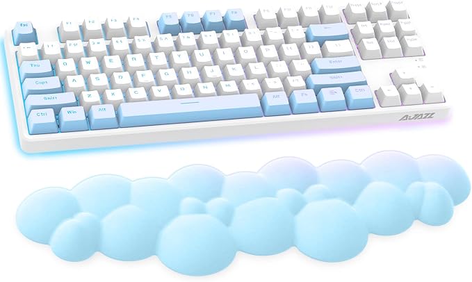 Gaming Keyboard Wrist Rest Pad,Memory Foam Keyboard Palm Rest, Ergonomic Hand Rest,Wrist Rest for Computer Keyboard,Laptop,Mac,Lightweight for Easy Typing Pain Relief (Blue)