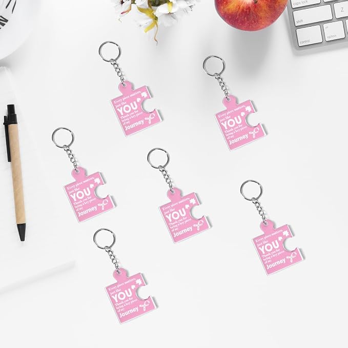 Team Appreciation Gifts Bulk Thank You Keychains for Coworkers | Gift Set for Employee, Staff, Teachers, Teamwork Puzzle Piece Keyring, Acrylic