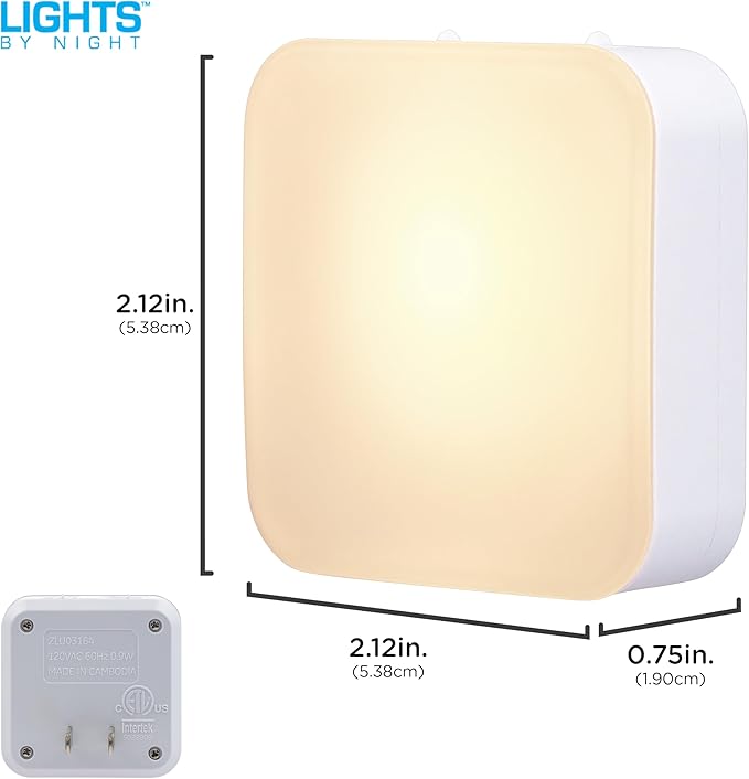 Lights by Night Night Lights Plug into Wall, Dimmable, Tunable White, 2-Pack, LED Plug in Nightlight, Dusk to Dawn Sensor, Adults, Kids Room, Bedroom, Bathroom, Nursery, Hallway, Kitchen, 82179