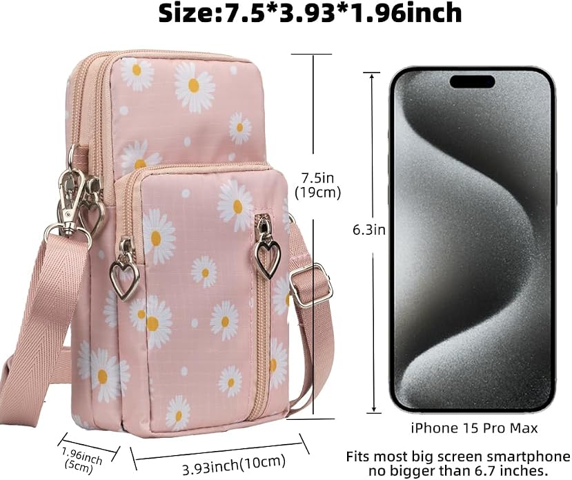 Small Crossbody Bag for Women - Mini Phone Purses with Crossbody Strap and Wallet - Nylon Arm Bag