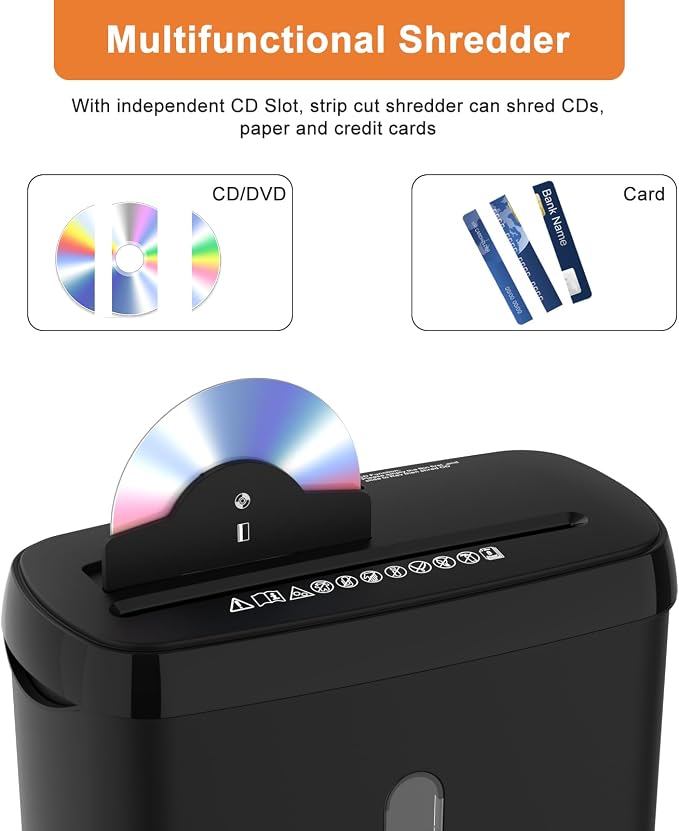 Home Office Paper Shredder,Woolsche 10-Sheet Strip Cut with 3.17-Gallon Basket,P-2 Security Level,CD & Credit Card Shredder,Durable & Fast - Jam Proof System - ETL Certified