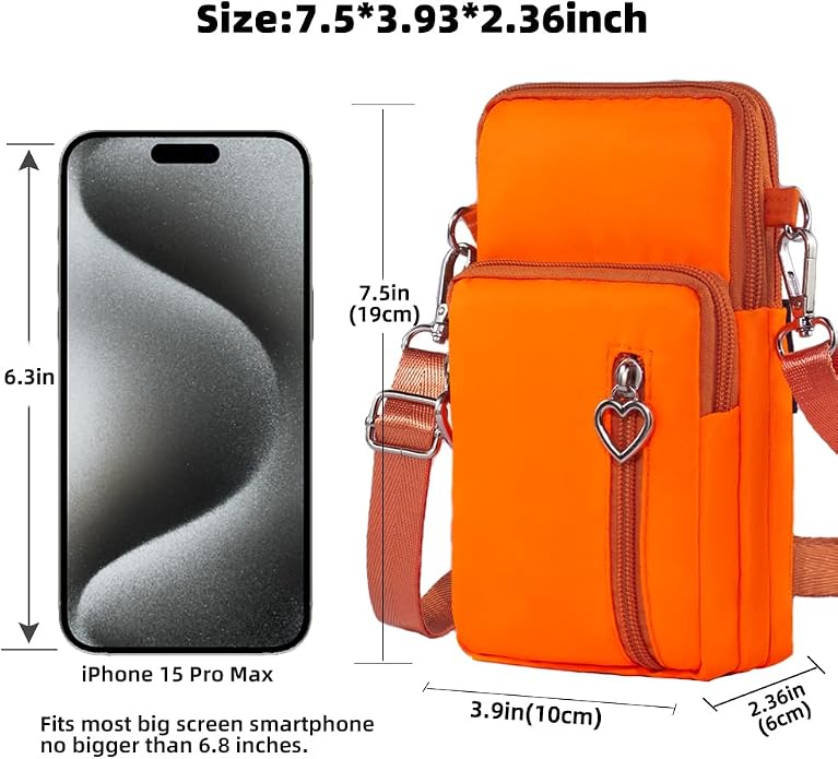 Small Crossbody Bag for Women - Mini Phone Purses with Crossbody Strap and Wallet - Nylon Arm Bag