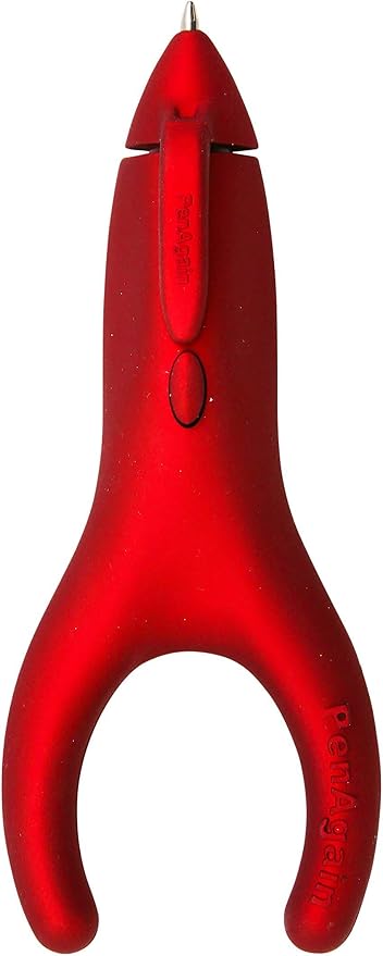 PenAgain® Ergo Soft Red Retractable Ballpoint Pen, Comfort Grip, Black Ink