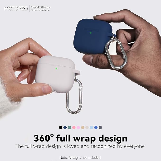 for AirPods 4 Case 2024 with Cleaner Kit & Keychain-Stone | Silicone Protective Cover for Apple AirPods 4th Generation Case,for Women Men,One-Piece Design,Shockproof,Dust Proof