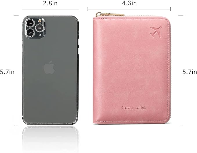Passport Holder for Travel Women and Men RFID Passport Holder with Zipper Passport Case Passport cover Passport Wallet Travel Essentials and Accessories